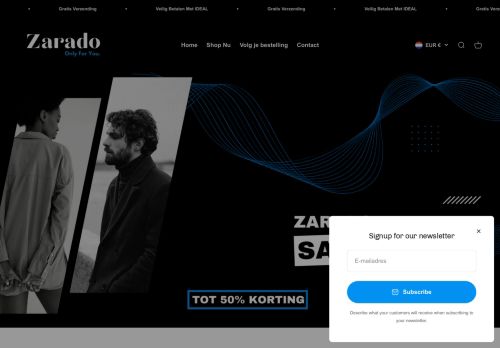 Screenshot van zarado.nl