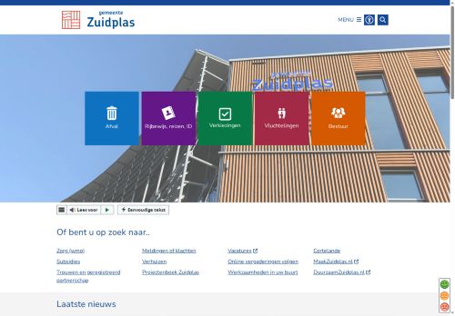 Screenshot van zuidplas.nl