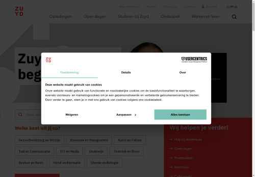 Screenshot van zuyd.nl