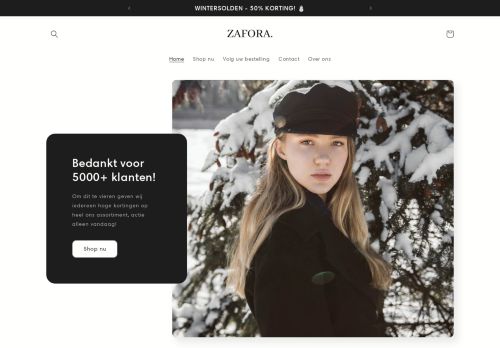 Screenshot van zafora.nl