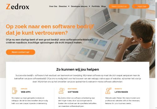 Screenshot van zedrox.nl