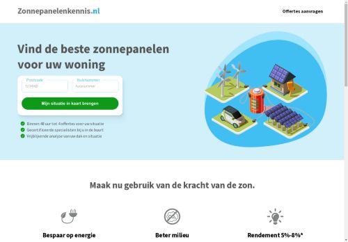 Screenshot van zonnepanelenkennis.nl