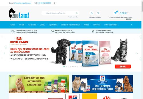 Screenshot van zooland.com.de