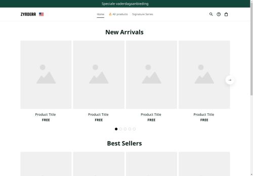 Screenshot van zyndera.shop
